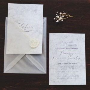 zaproszenie na komunię - marmurek Zosia