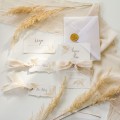 Zaproszenia na czerpanym eco papierze z trawą pampas