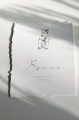 Metryczka Minimalistyczna Niedźwiadek na papierze targanym z autorską ilustracją