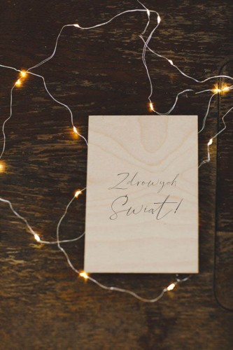 Kartka świąteczna drewniana minimalistyczna