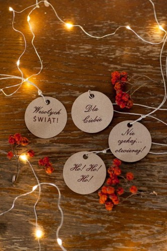 Bileciki do prezentów - okrągłe eco