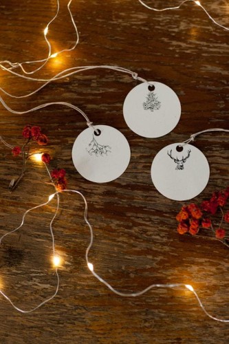 Bileciki do prezentów - okrągłe kremowe