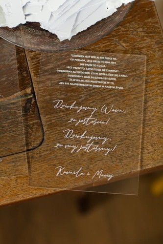 Podziękowanie dla Rodziców drukowane na szkle