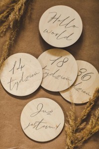 Drewniane karty do zdjęć - ciążowe